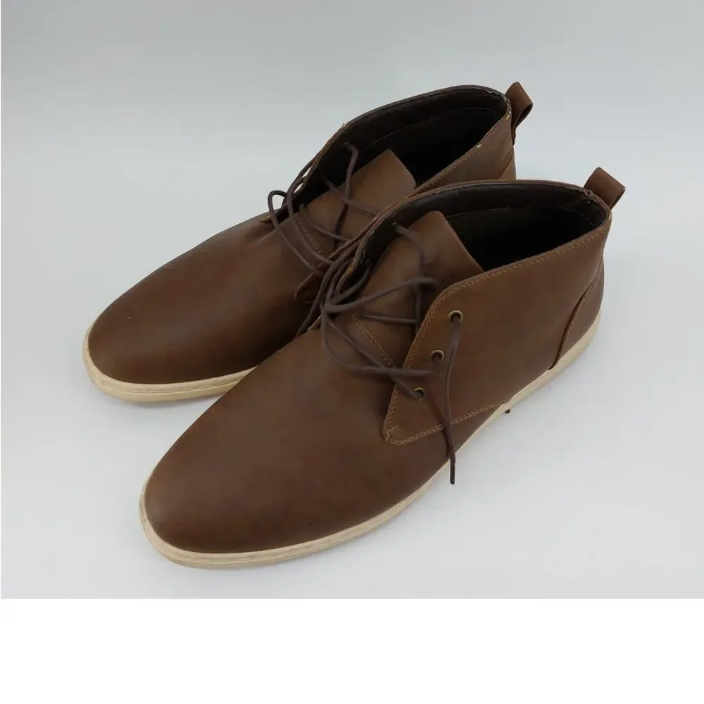 Perry Ellis Portfolio Men's Brown Lace Up Demi Hi Casual Dress Sneaker